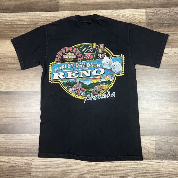 VTG 90’s Harley Davidson Reno Nevada Hot Rod Air Races Motorcycle Shirt Sz Small - Picture 1 of 12